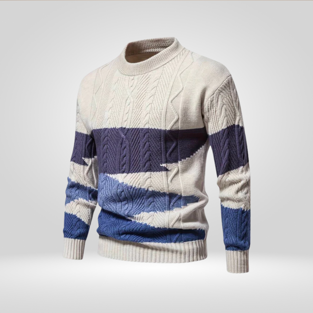 Herren Pullover | runder Ausschnitt mit Strickstruktur