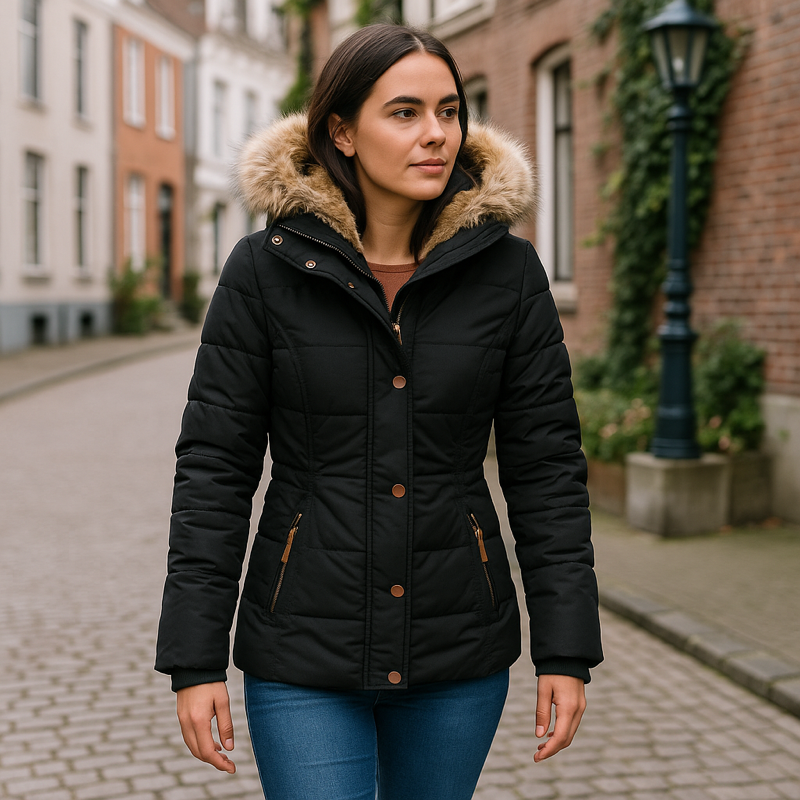 Damen Winterjacke mit Kapuze | Geschlossene Form für Winterzeit