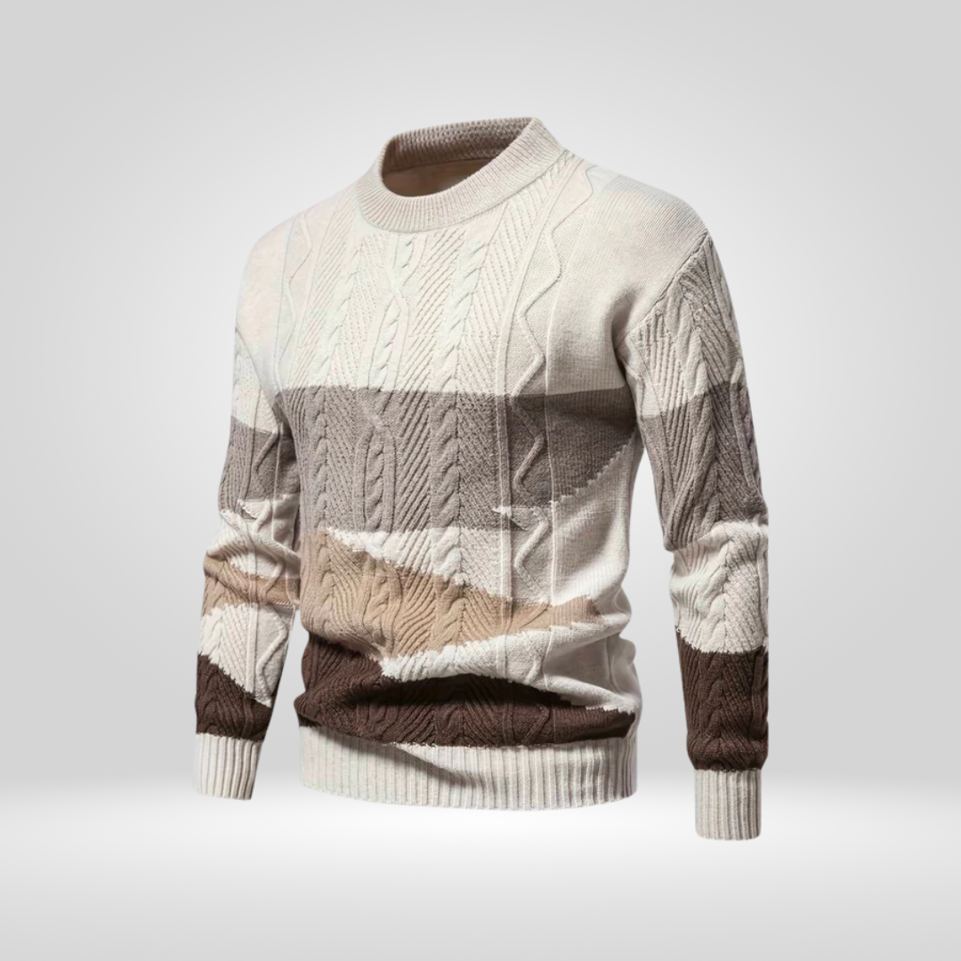 Herren Pullover | runder Ausschnitt mit Strickstruktur