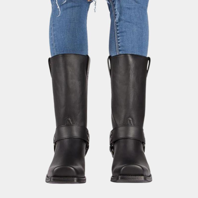 Stiefel Damen | Schaftstiefel mit Riemendetail