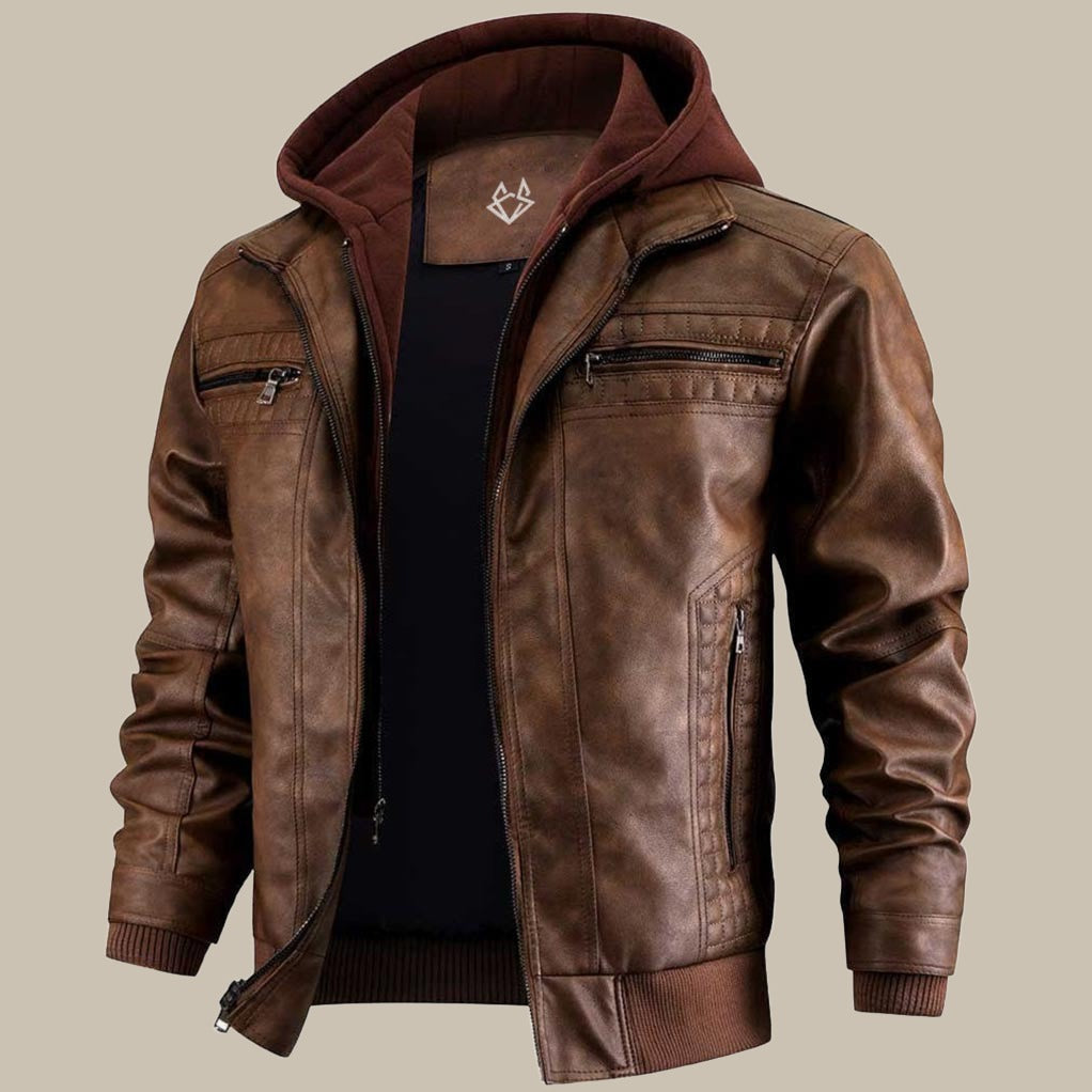 Herren Jacke | gerade Form mit abnehmbarer Kapuze