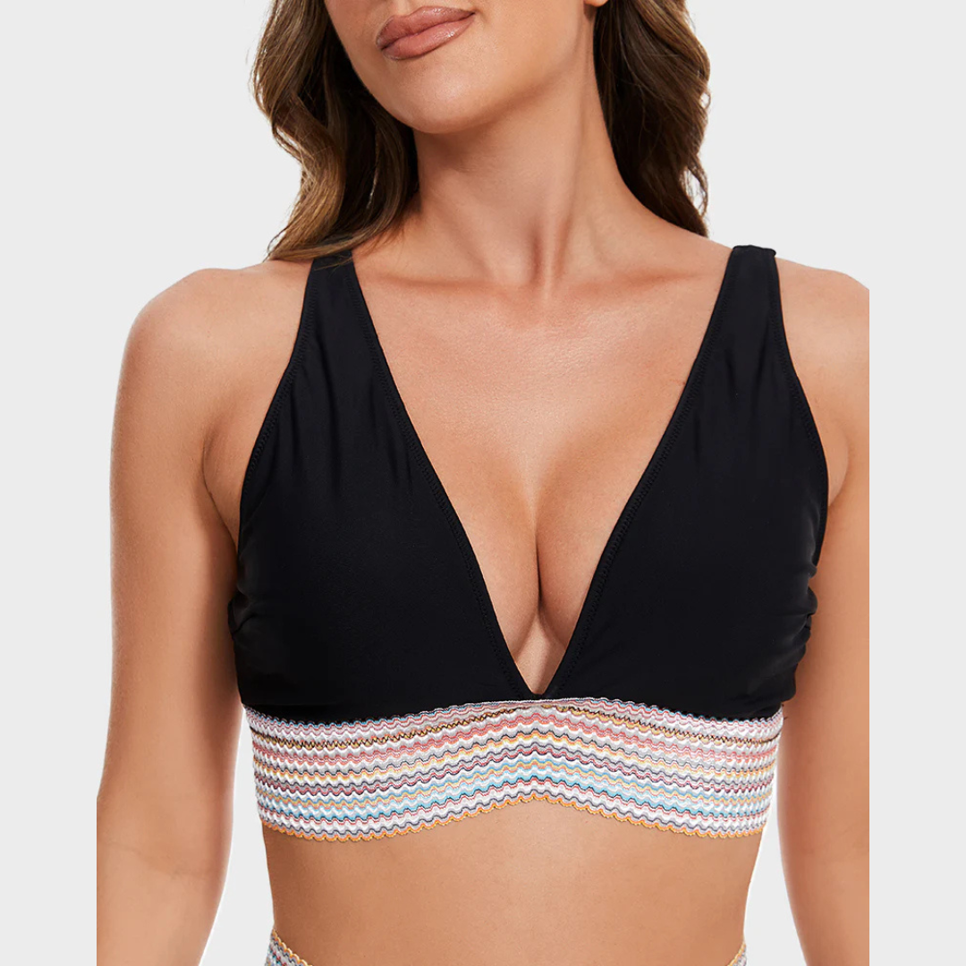 Bikini Damen | Halterneck Set mit strukturiertem Bund