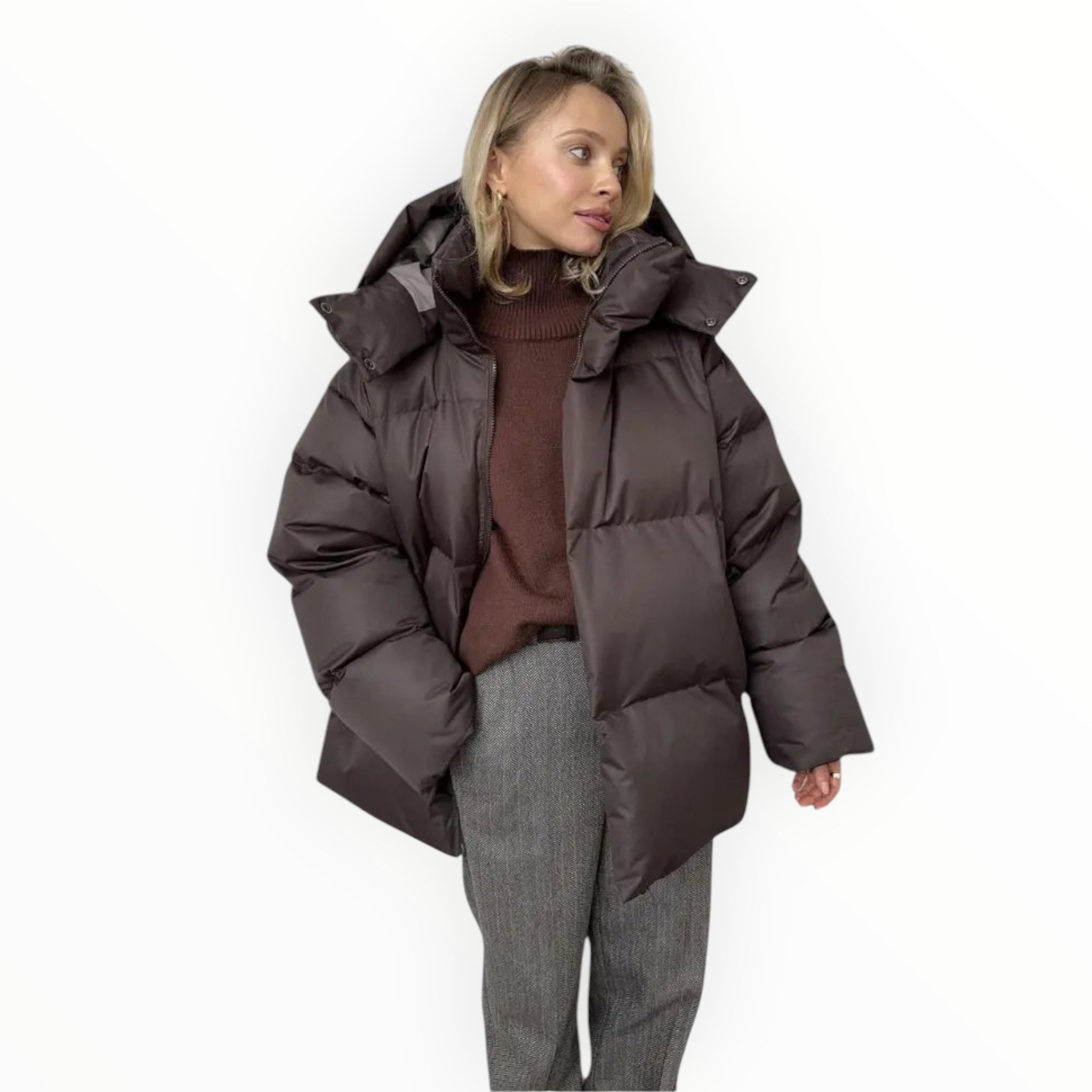 Damen Pufferjacke | Lange geschlossene Form für täglichen Gebrauch