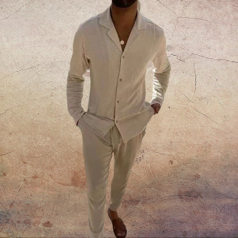 Herren Set | Hemdkragen mit Knopfleiste und gerader Hose