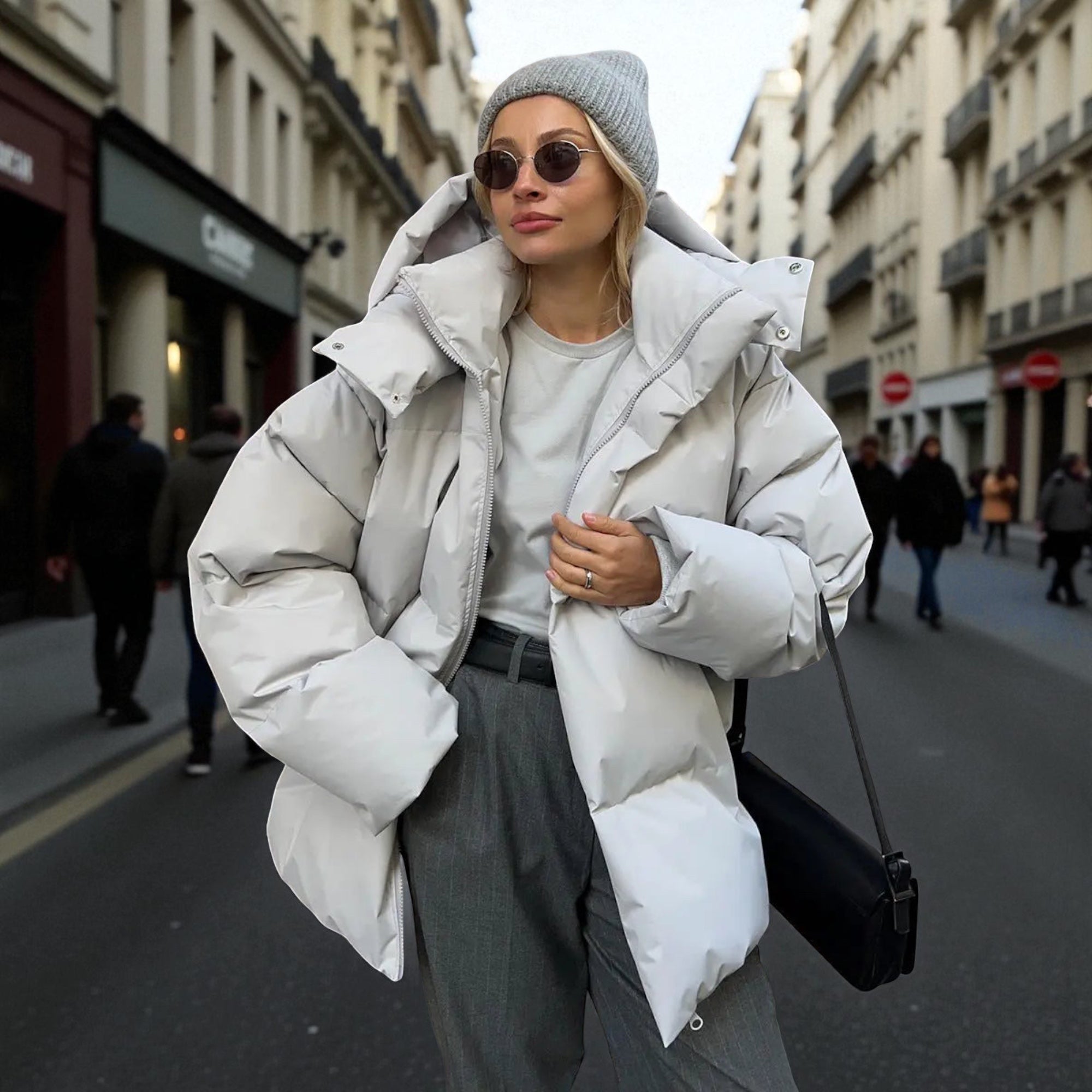 Damen Pufferjacke | Lange geschlossene Form für täglichen Gebrauch