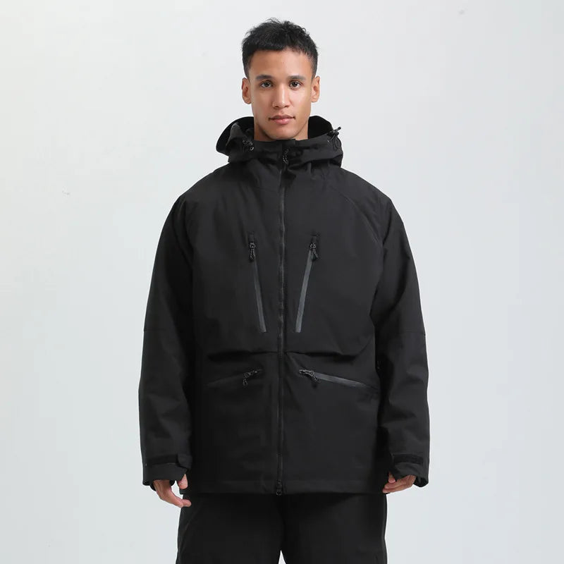 Unisex Jacke | lange Form mit Kapuze und Reißverschluss