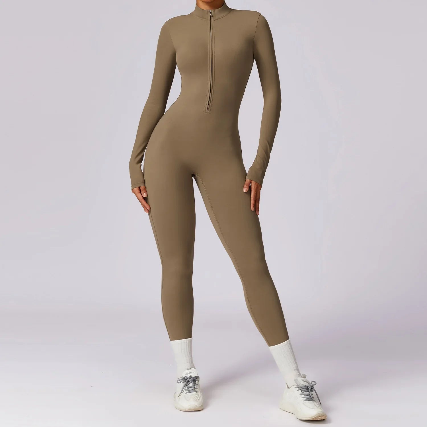 Jumpsuit Damen | Stehkragen mit Frontreißverschluss