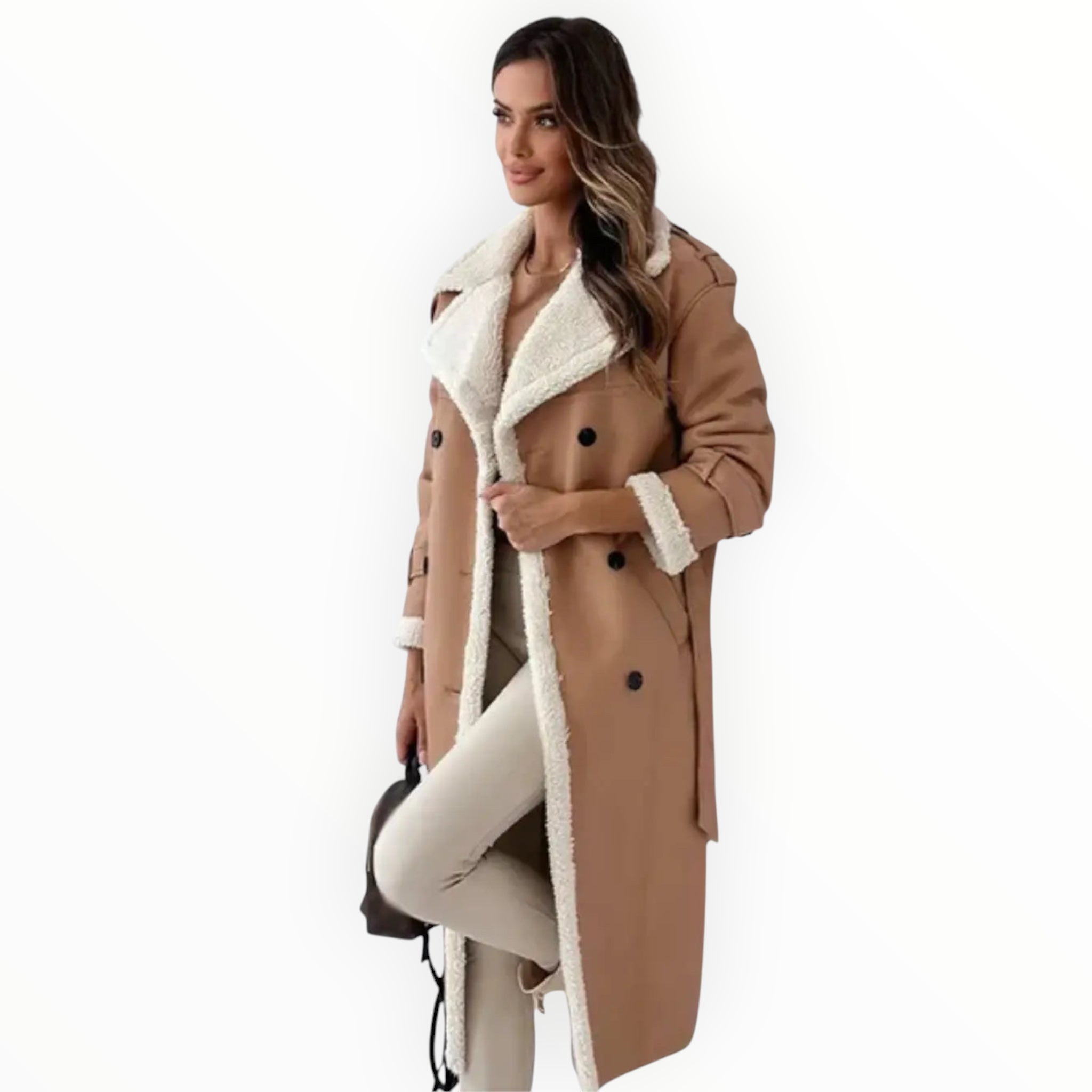 Langer Damenmantel | Geschlossene lange Form für Übergangszeit