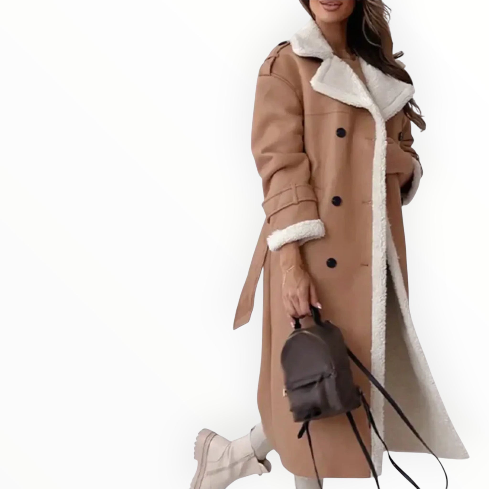 Langer Damenmantel | Geschlossene lange Form für Übergangszeit