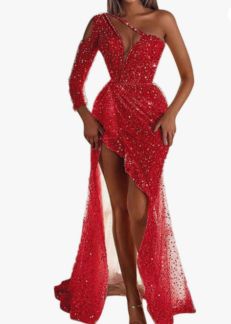 Damen Kleid | Längere Maxiform mit asymmetrischem Riemen