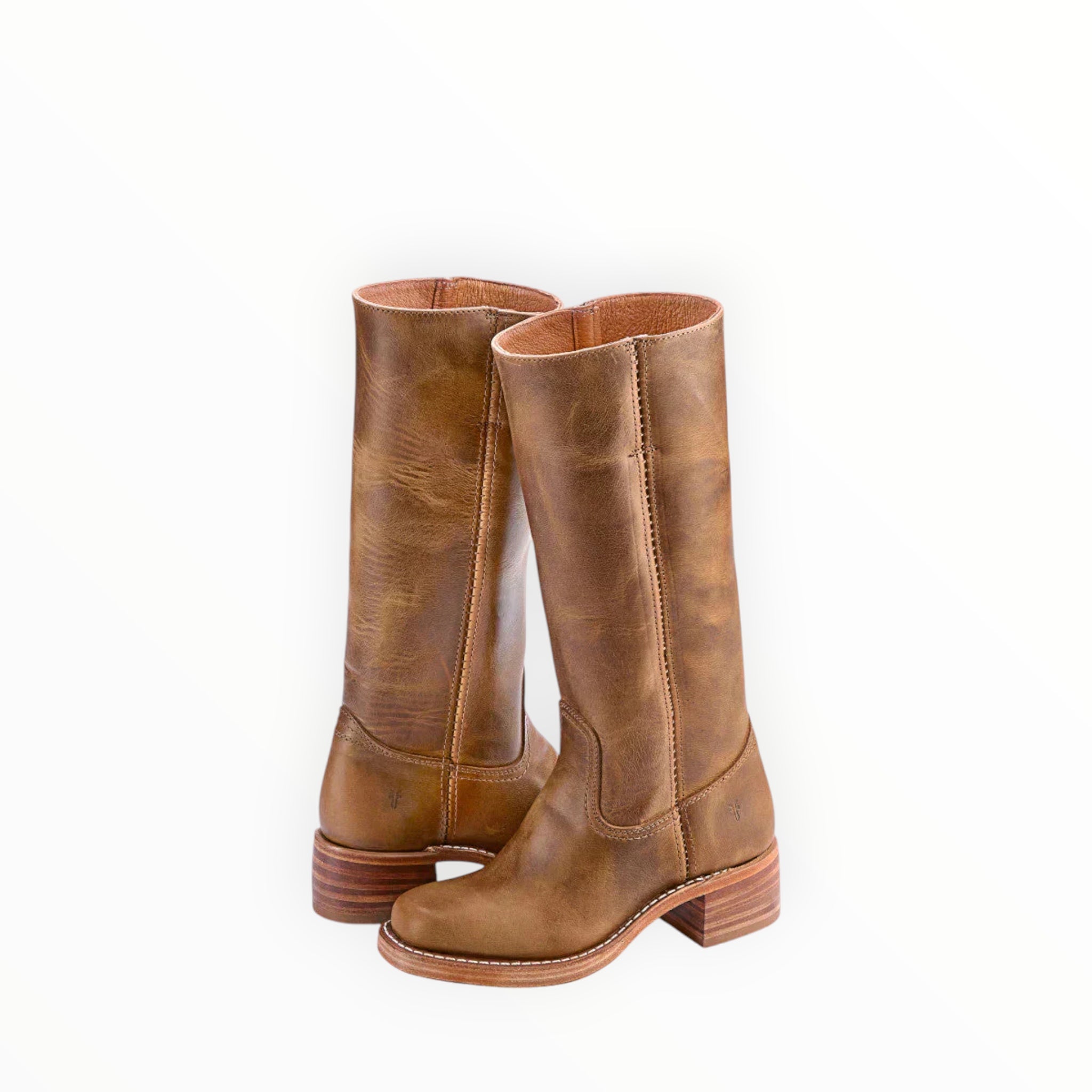 Klassischer Damen-Lederstiefel | Geschlossene Form mit Blockabsatz