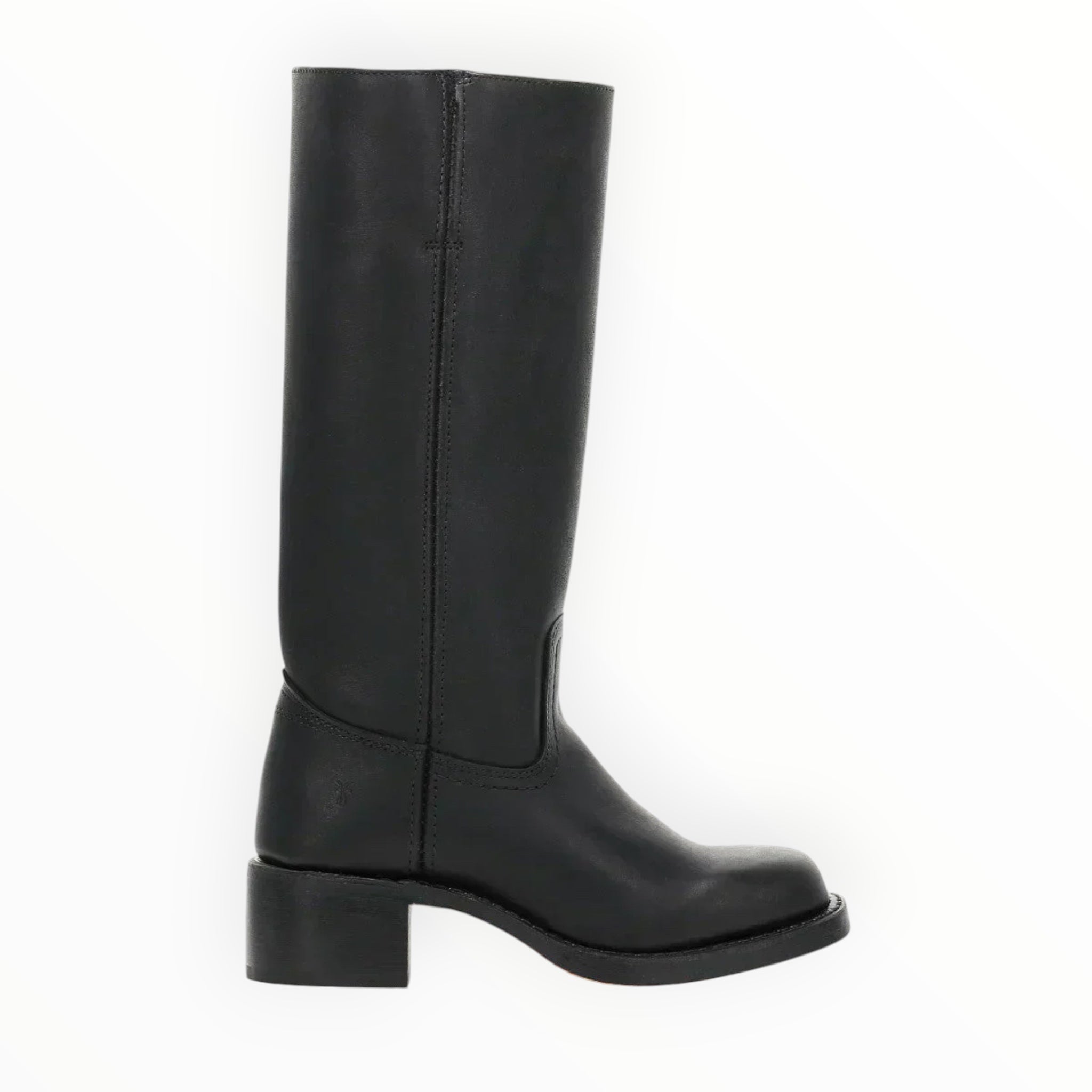 Klassischer Damen-Lederstiefel | Geschlossene Form mit Blockabsatz