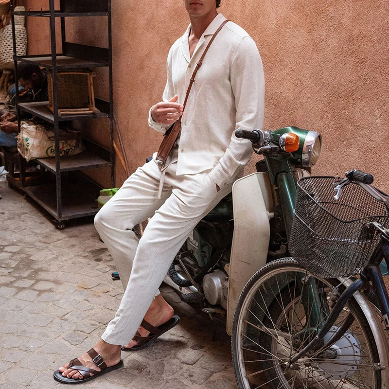 Herren Set | Hemdkragen mit Knopfleiste und gerader Hose