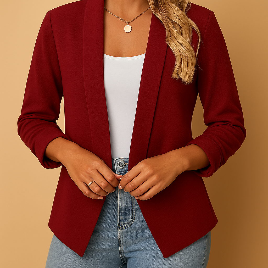 Blazer Dames | Openvallende Front met Rechte Snit