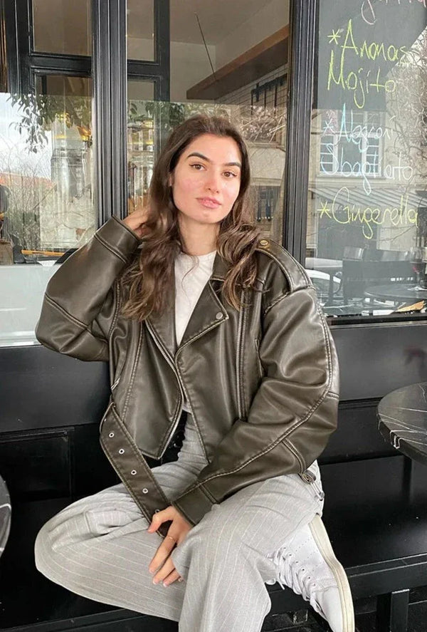 Jacke Damen | Asymmetrischer Reißverschluss mit Gürtel