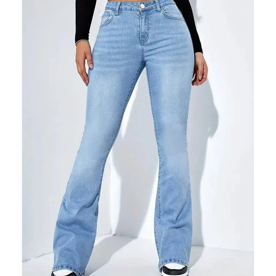 Damen Jeans | High-Waist mit ausgestelltem Beinprofil