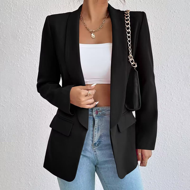 Damen Blazer | gerade Form mit langen Ärmeln und schlichter Front