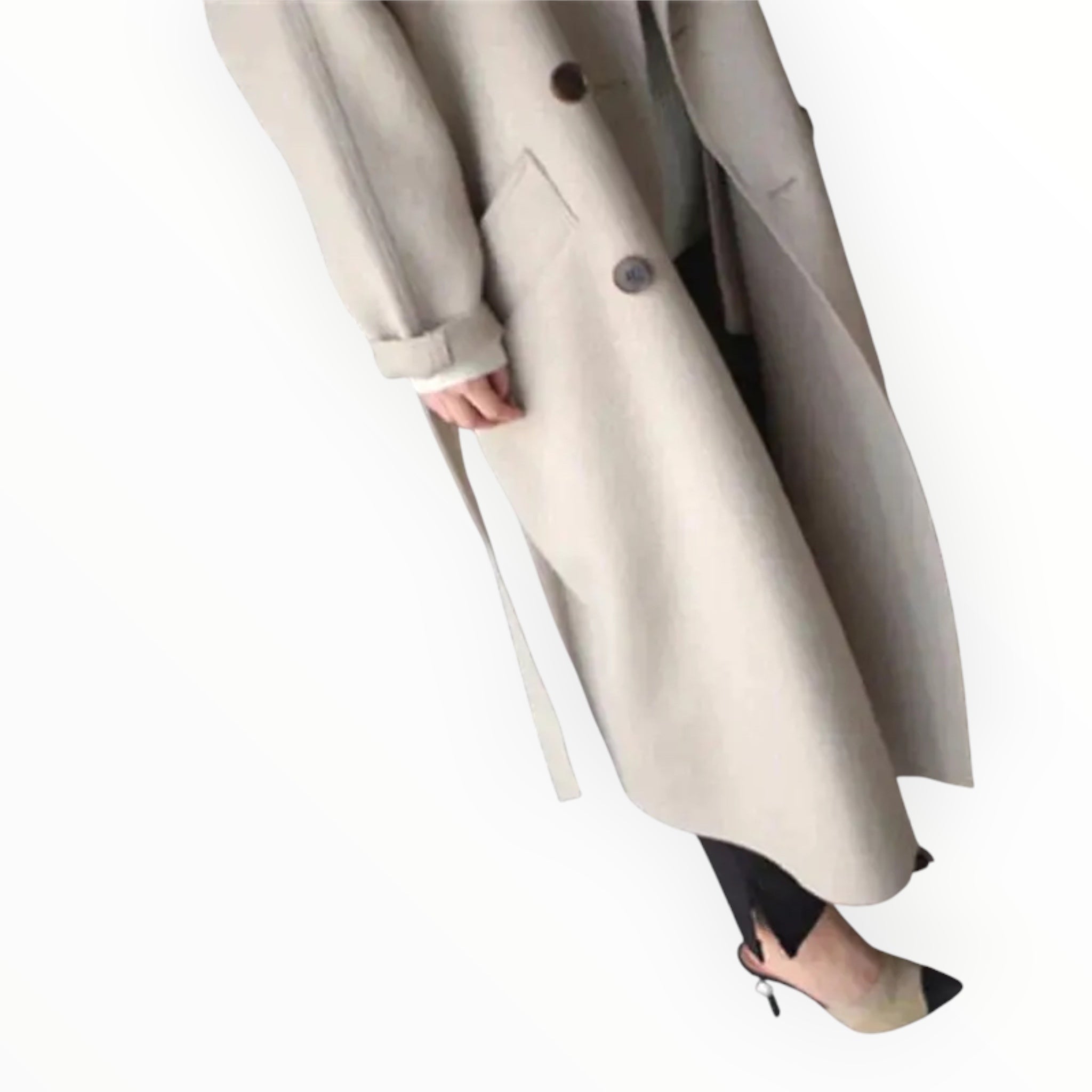 Damen Wollmantel Lang | Warmer Übergangsmantel für kalte Tage