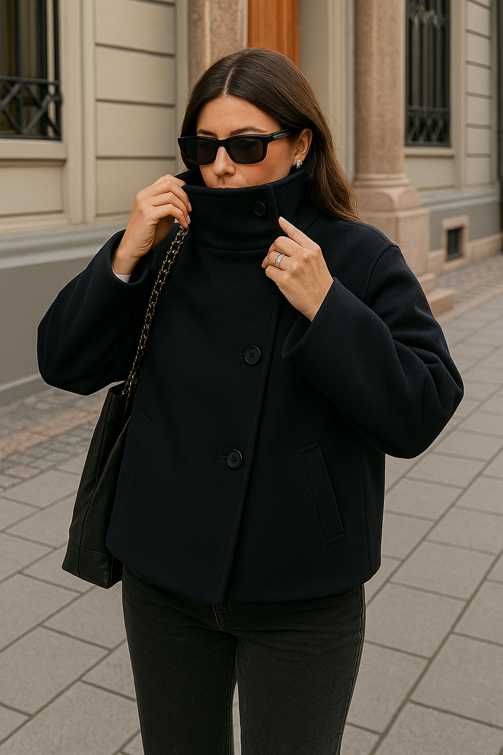 Jacke Damen | Doppelreiher mit breitem Kragen