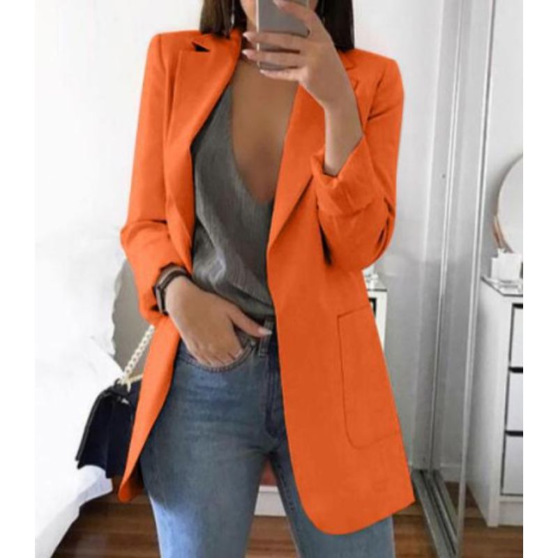 Damen Blazer | gerade Form mit langen Ärmeln und schlichter Front