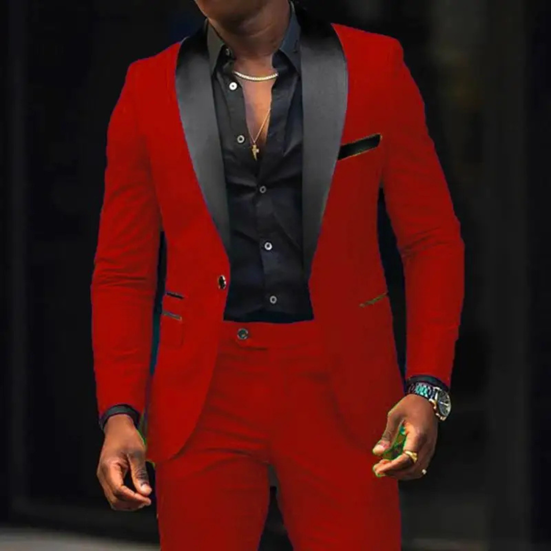 Herren Anzug | Sakko mit gesteppter Naht und abgestimmte Weste