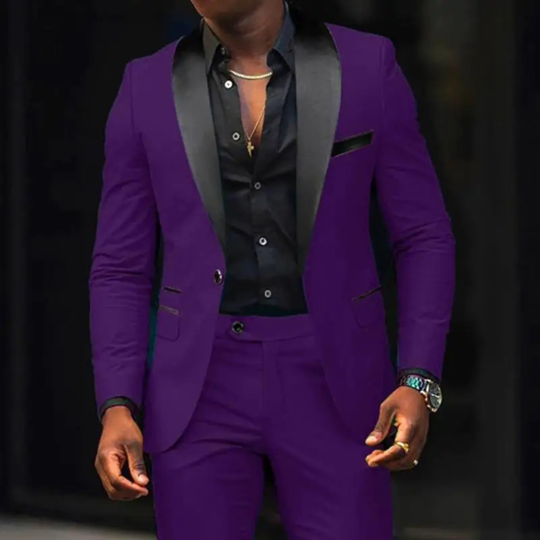 Herren Anzug | Sakko mit gesteppter Naht und abgestimmte Weste