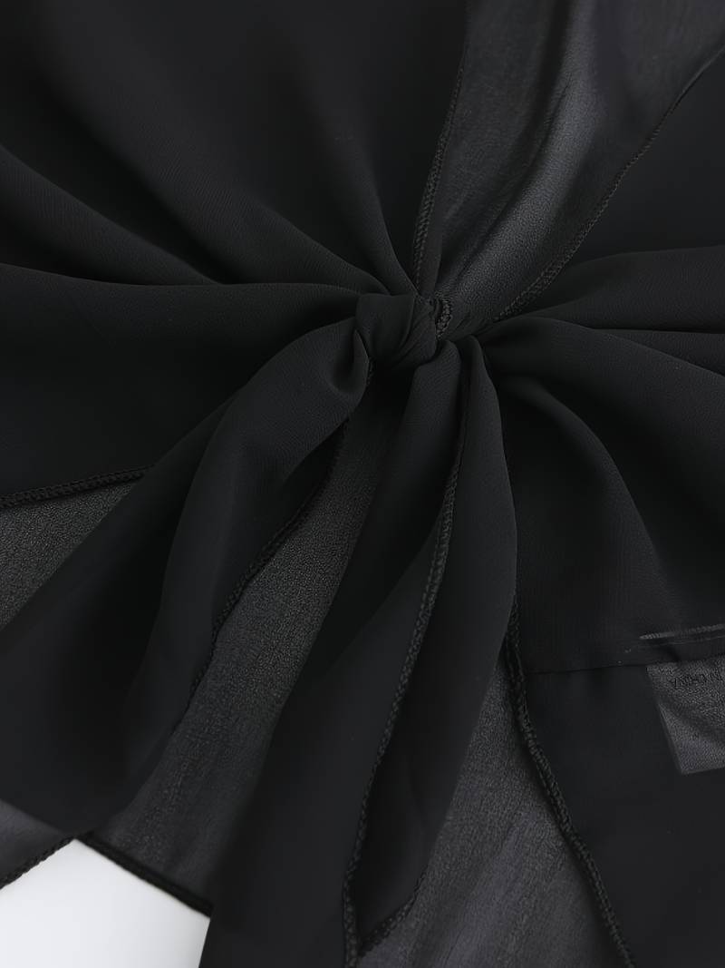 Damen Bluse | Offene Front mit Bindeelement und V-Ausschnitt