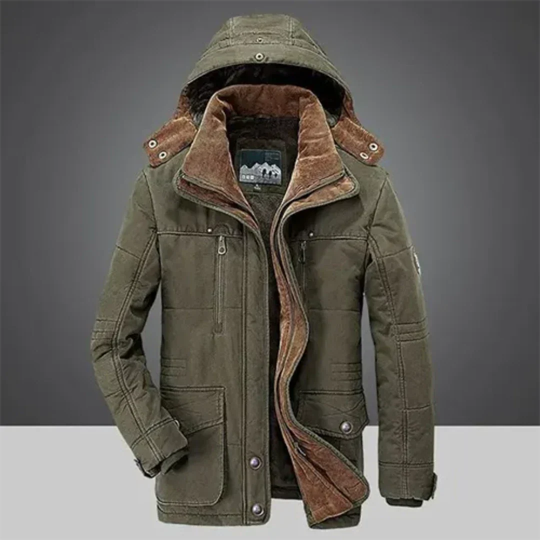 Herren Winterjacke | Kapuze mit durchgehender Front