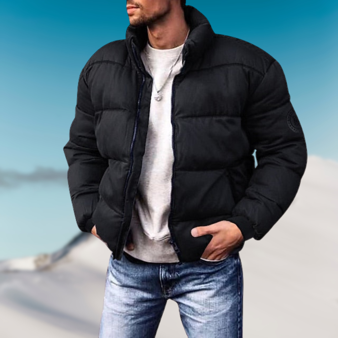 Herren Pufferjacke | integrierte Kapuze und gesteppter Aufbau