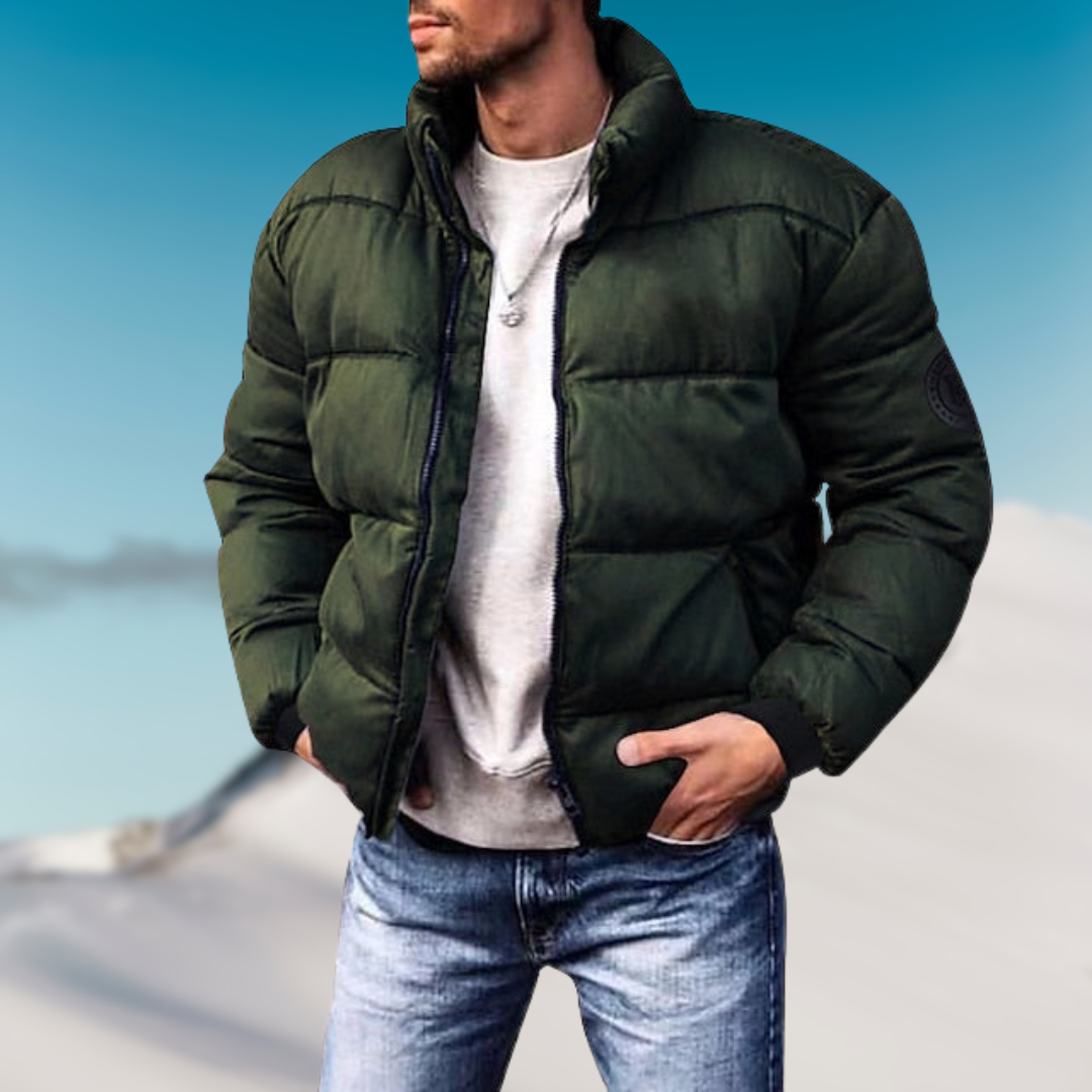 Herren Pufferjacke | integrierte Kapuze und gesteppter Aufbau