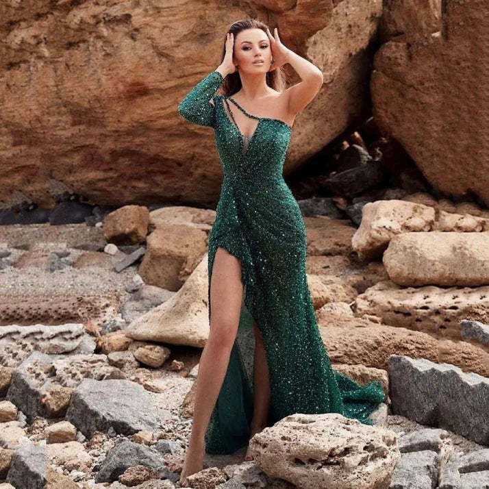 Damen Kleid | Längere Maxiform mit asymmetrischem Riemen