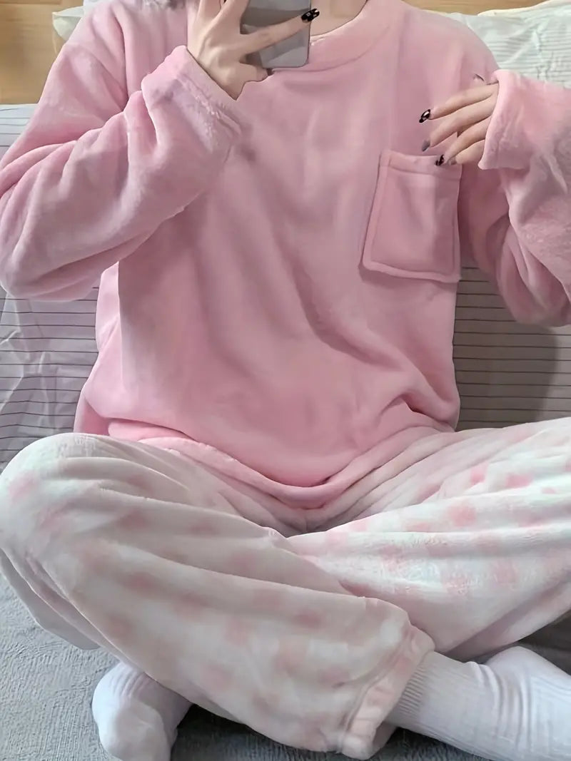 Set Damen | Langarm-Oberteil mit Karohose