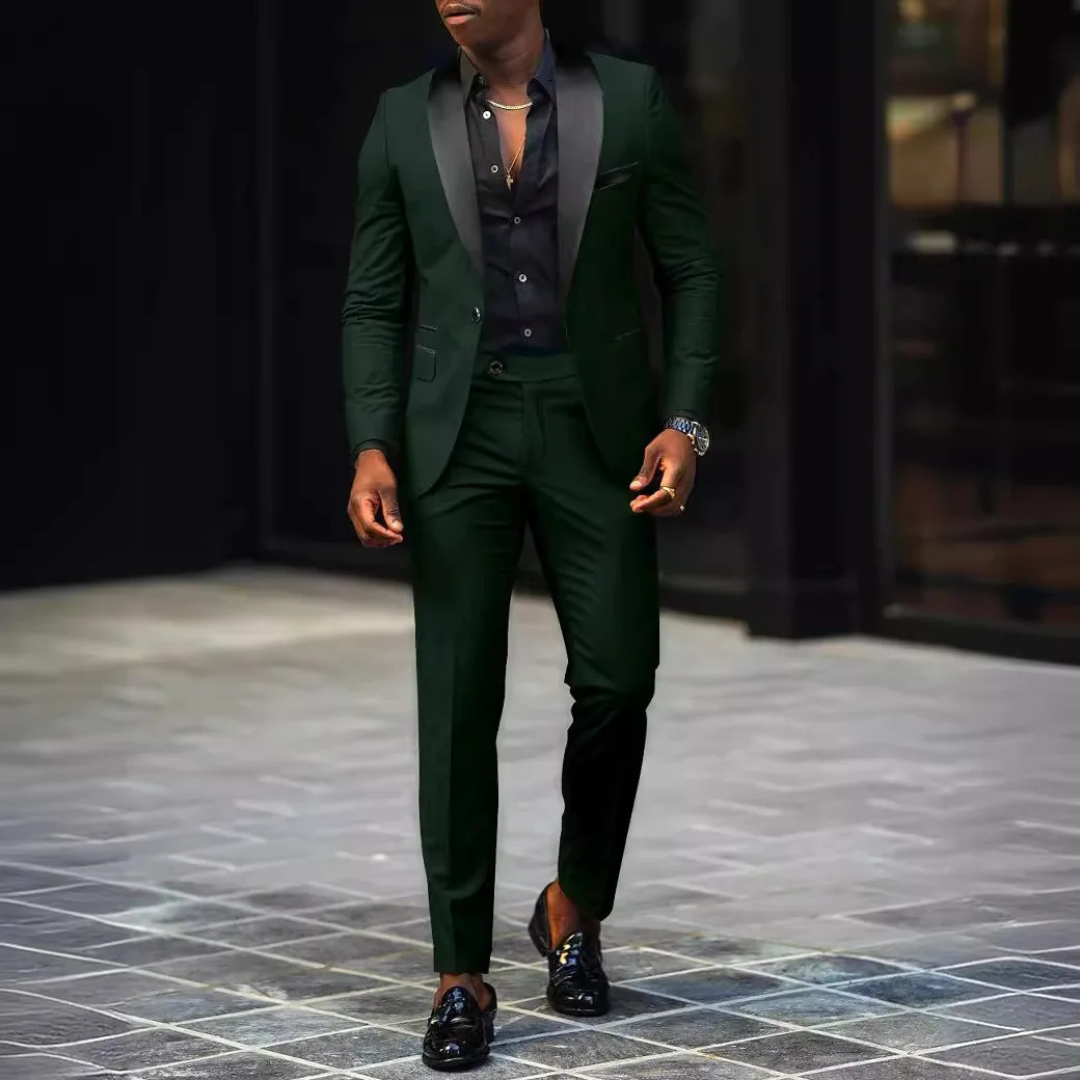 Herren Anzug | Sakko mit gesteppter Naht und abgestimmte Weste