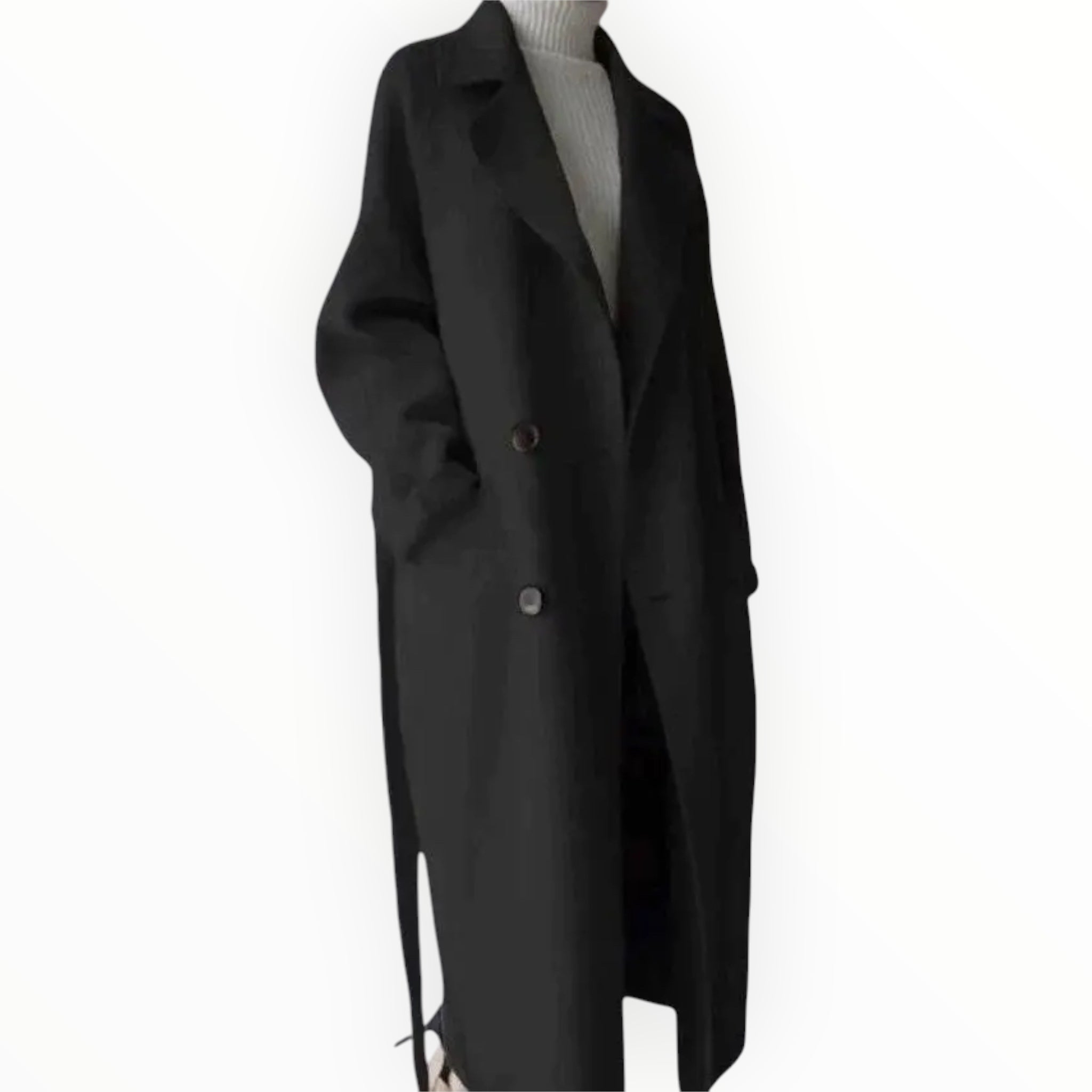 Damen Wollmantel Lang | Warmer Übergangsmantel für kalte Tage