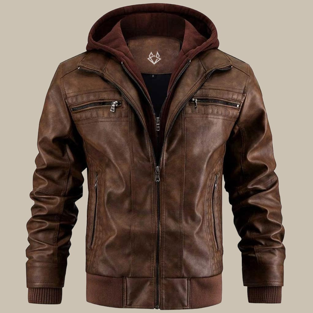 Herren Jacke | gerade Form mit abnehmbarer Kapuze