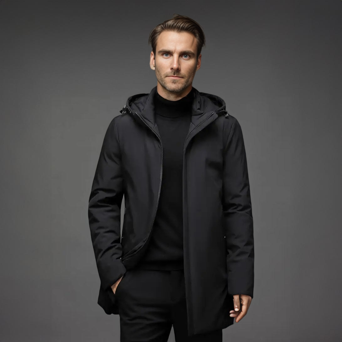 Herren Winterjacke | gerade Form mit durchgehendem Verschluss