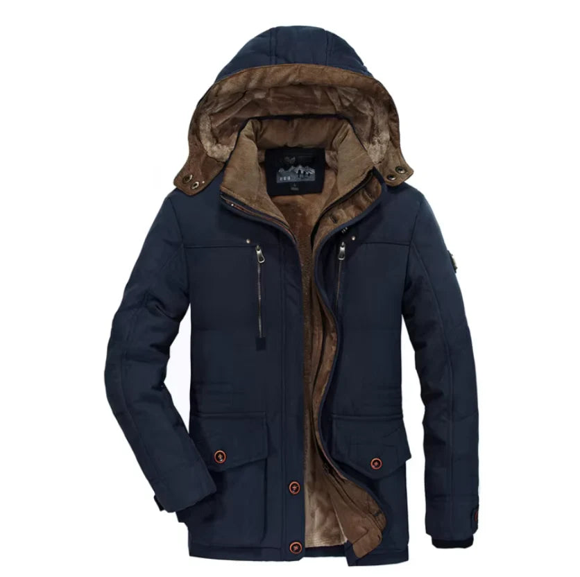 Herren Winterjacke | Kapuze mit durchgehender Front