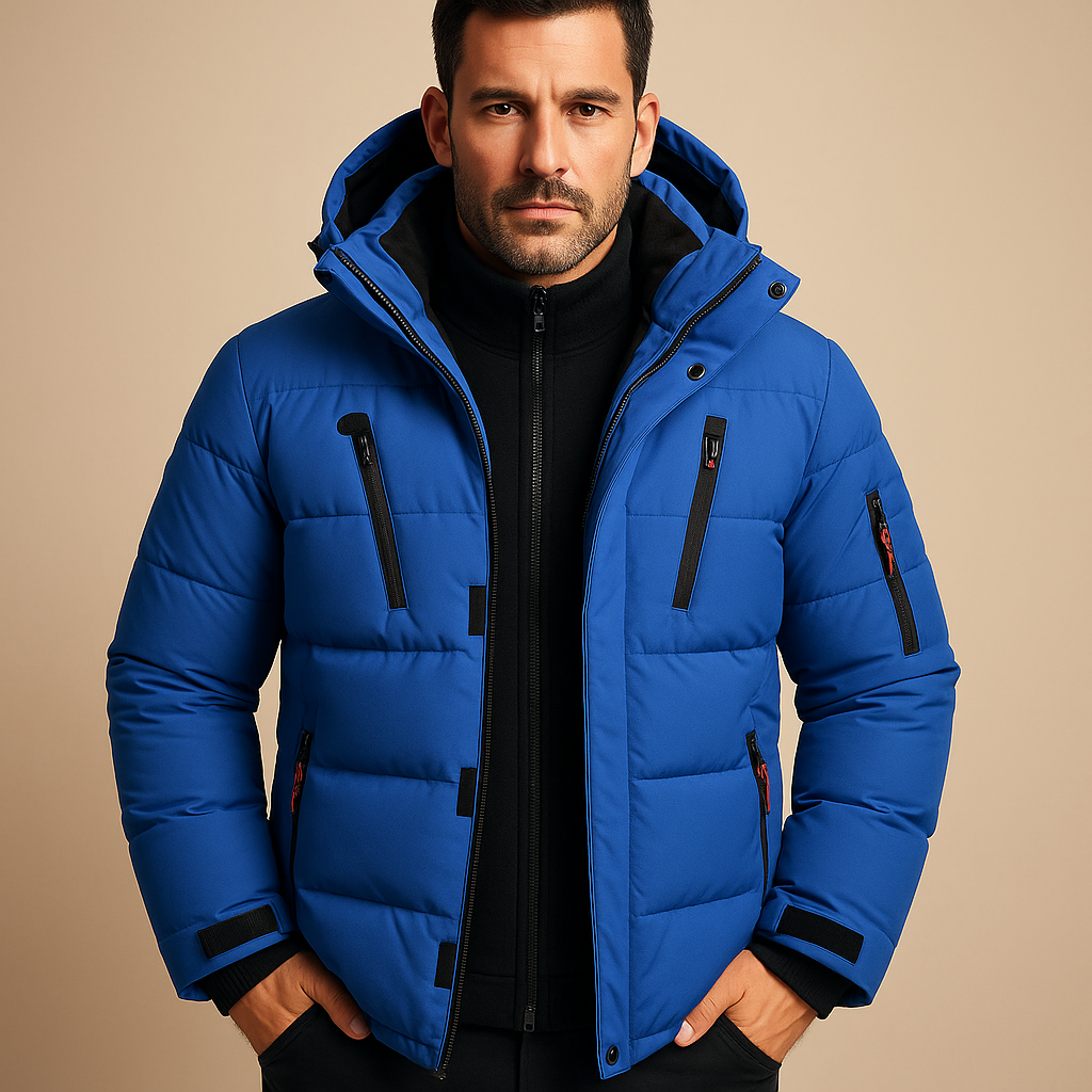 Herren Jacke | gleichmäßige Linien mit Kapuze und Taschen